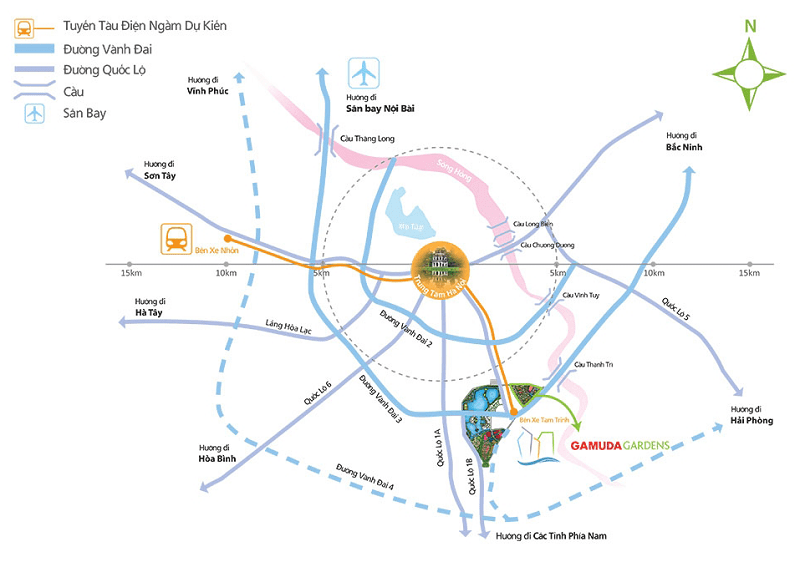 Vị trí Gamuda Central yên sở