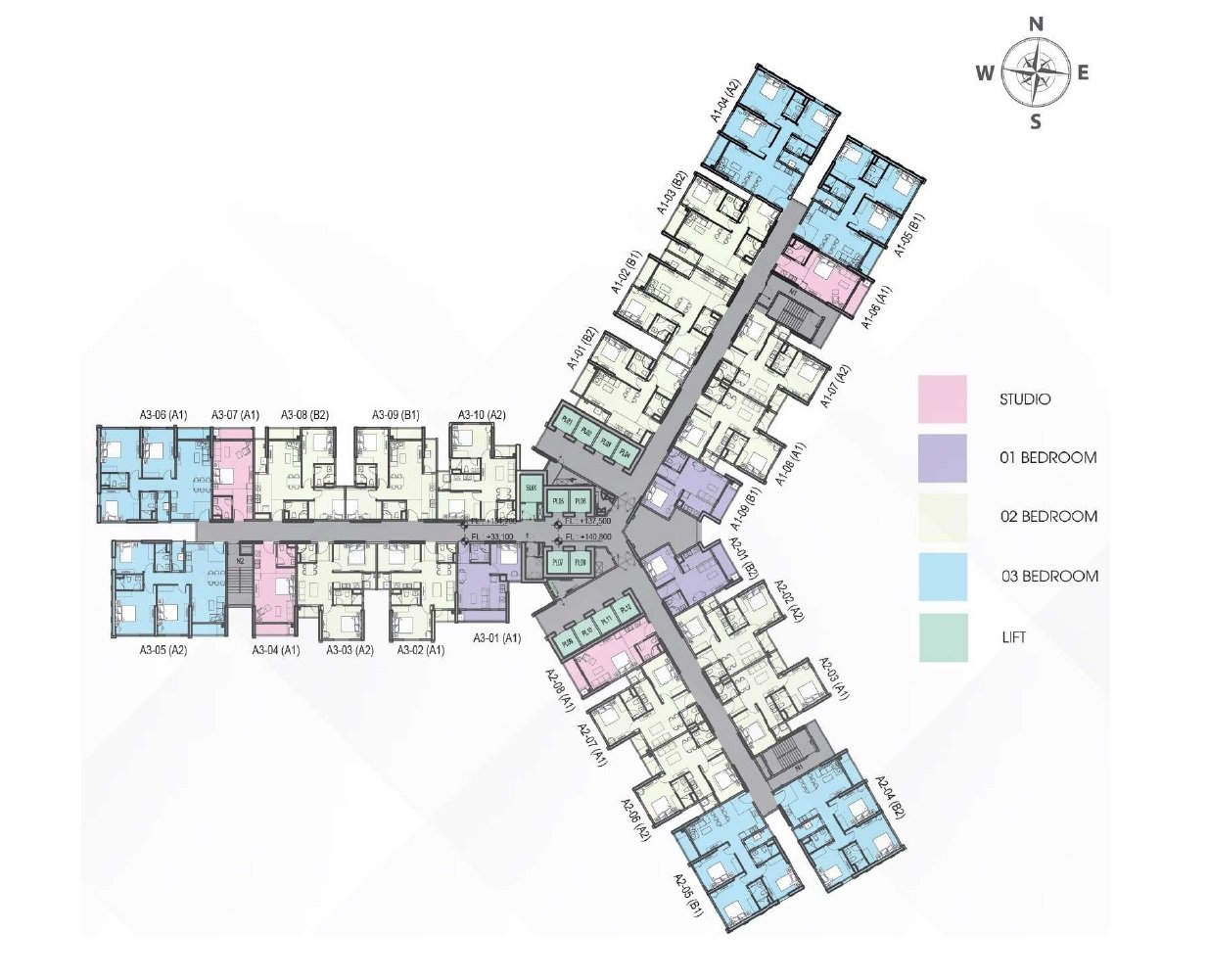 Mặt bằng tầng điển hình tòa chung cư Central Residence