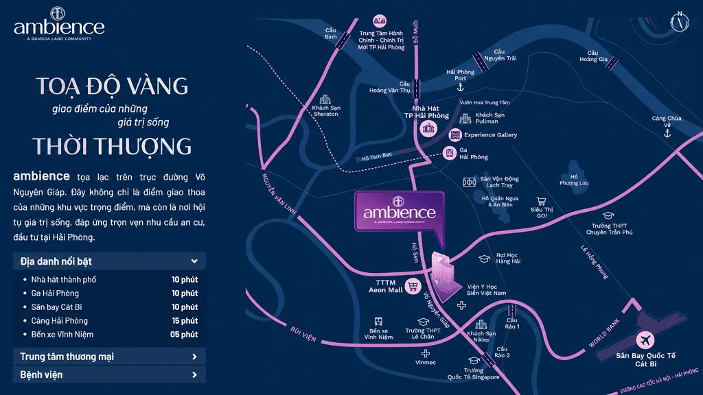 vị trí dự án Ambience Hải Phòng